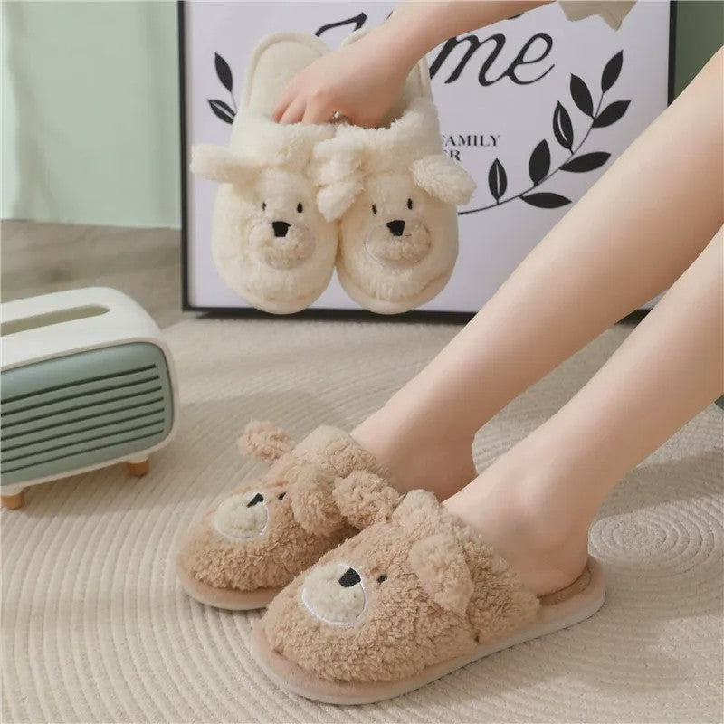 Cozy Cartoon Bear Plush Indoor Slippers - image 1